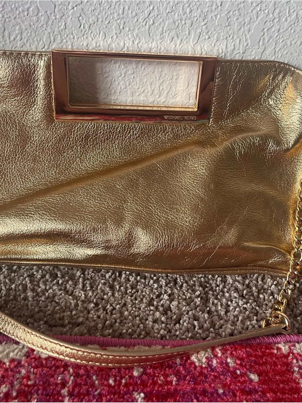 Michael Kors Gold Metallic Wristlet Clutch